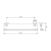 Nicolazzi Cristallo Di Rocca Полочка стеклянная 60 см, подвесной, цвет: хром