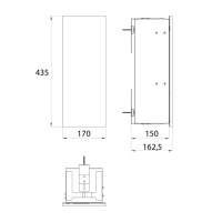 EMCO Asis Pure Модуль для унитаза встраиваемый, ершик для унитаза, дверь левая, цвет: белый
