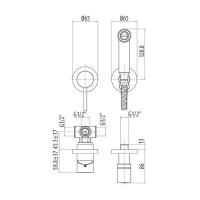 Gattoni Набор гигиен. душ: смеситель встроенный, гигиенич. душевая лейка , выпуск из стены-держатель душа, шланг 150см, цвет: хром