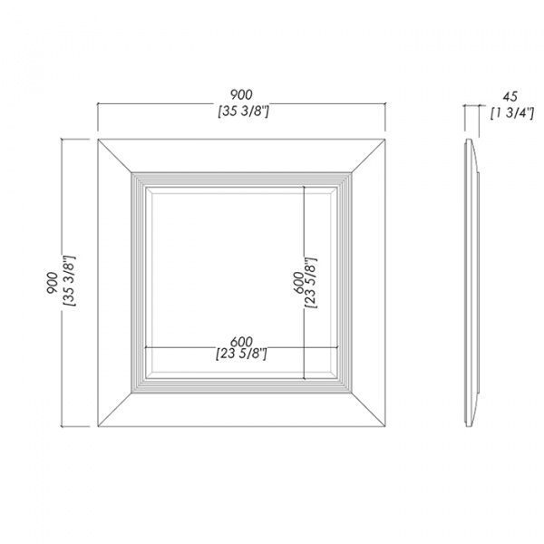 Devon&Devon James Зеркало 88.5х88.5см, цвет: серый