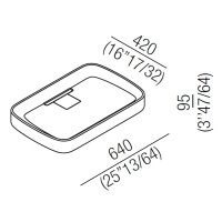 Agape Petra Раковина 64x42x9.5 см, без отв., из натурального камня, цвет: light grey