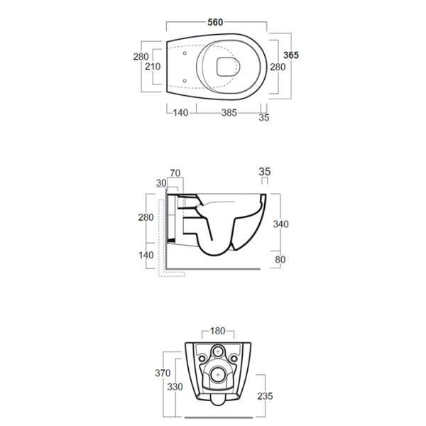 SIMAS Vignoni Унитаз подвесной безободковый 56x36.5см, цвет: белый матовый