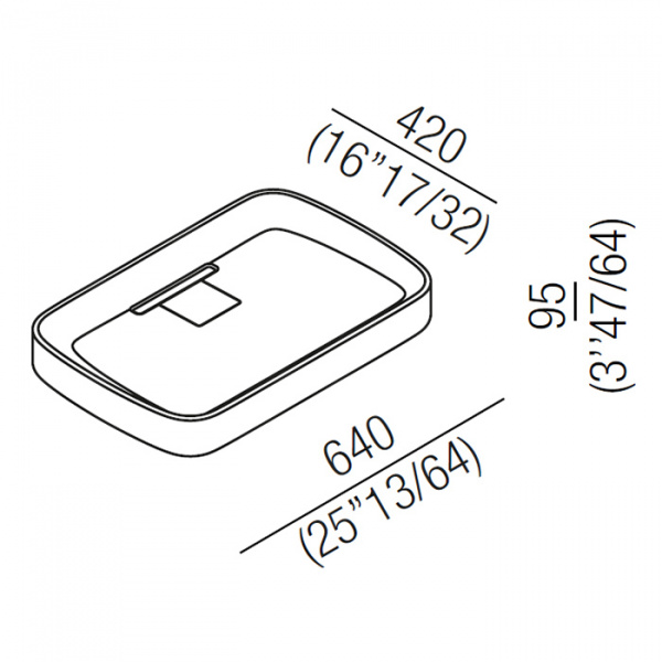 Agape Petra Раковина 64x42x9.5 см, без отв., из натурального камня, цвет: light grey