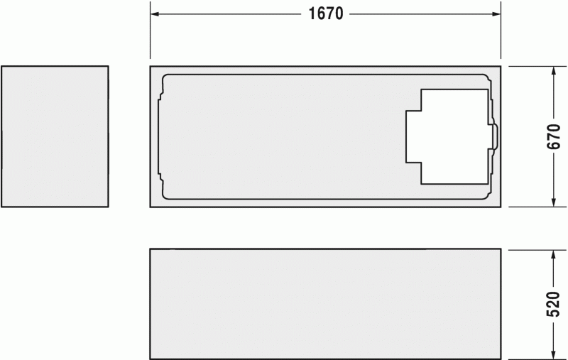 Опора из стиропора для ванны Duravit D-Code, 167x67