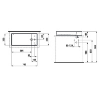 Laufen Kartell Раковина-чаша 75х35х12 см, 1 отв., без перелива, цвет: белый
