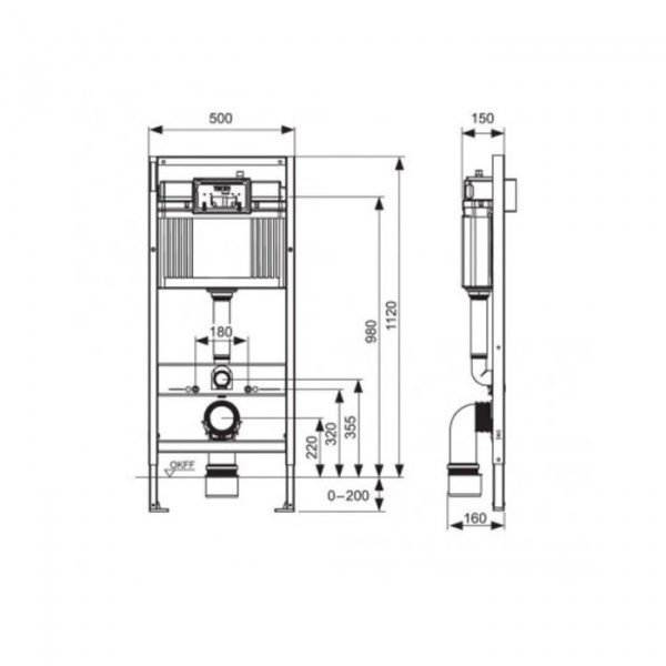 TECEbase модуль (4в1) в комплекте с панелью смыва Loop, цвет: белый