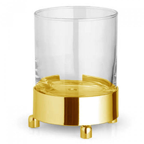 Bertocci Cinquecento Стакан настольный, цвет: прозрачное стекло/золото матовое