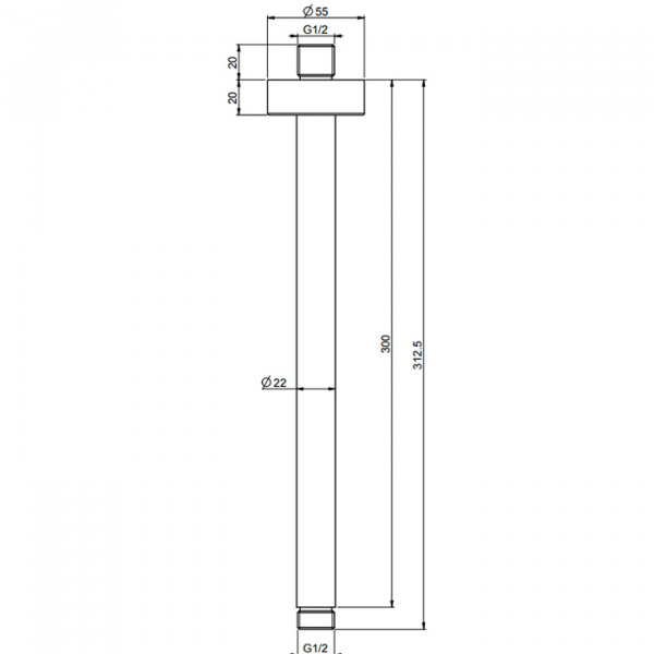 Carlo Frattini Wellness Держатель верхнего душа 300 мм., потолочного монтажа, цвет: хром