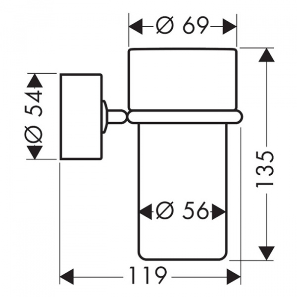 Axor Uno Стакан подвесной, цвет: хром/хрусталь