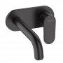 Hansgrohe Vernis Blend Смеситель для раковины, настенный, излив 204 мм, внешняя часть, цвет: матовый черный