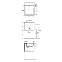SIMAS Frozen Раковина 50 см, без отв., цвет: белый
