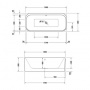 Ванна акриловая Duravit (Дуравит), 1800х80 нестандартной формы, Отдельностоящая