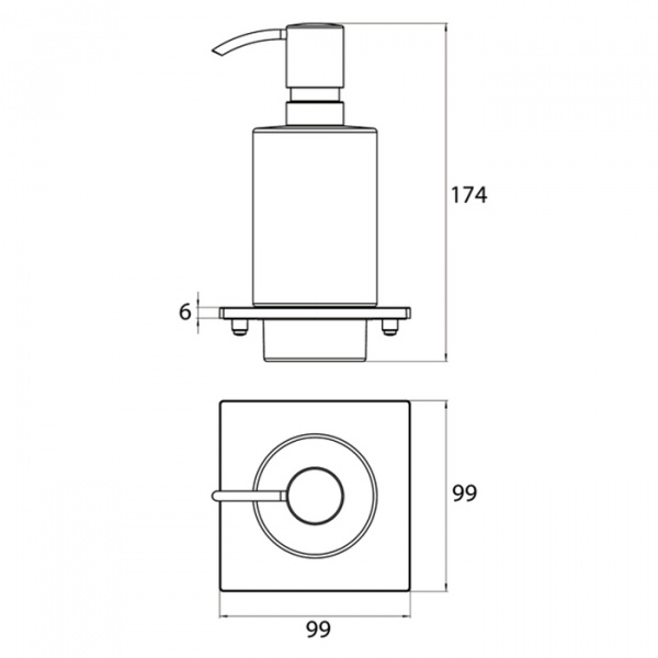 EMCO Liaison Диспенсер для жидкого мыла, подвесной на рейлинг, стекло прозрачное, цвет: хром