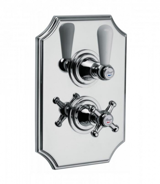 Смеситель  термостатический для душа Bongio Oxford Lux, цвет: хром/белый фарфор