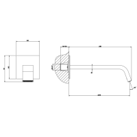 Gessi Rettangolo XL Настенный излив 207мм, для монтажа с удаленным управлением, цвет: хром