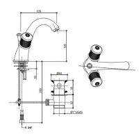 Bongio Impero Смеситель для раковины, цвет: хром/Swarovski
