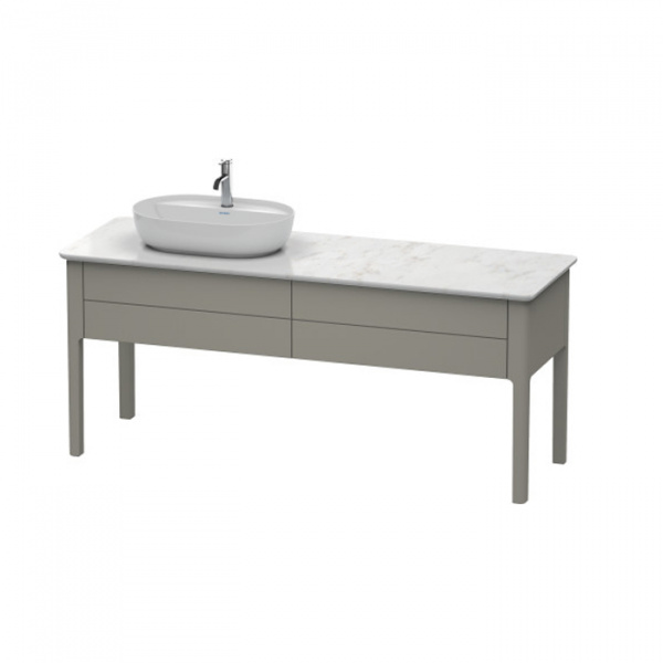 Duravit Luv База напольная, с 2 выдв. ящиками, каменной столешницей и раковиной, раковина слева, 743x1788x570, цвет: каменно-серый шелковисто-матовый