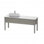 Duravit Luv База напольная, с 2 выдв. ящиками, каменной столешницей и раковиной, раковина слева, 743x1788x570, цвет: каменно-серый шелковисто-матовый