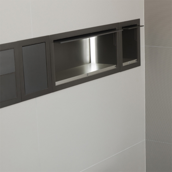 Armani Roca Island Комплект: Гигиенический выдвижной душ встроенный в шкафчик, шланг 1.8 м, цвет: silver/brushed steel