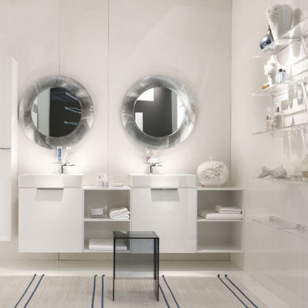 Laufen Kartell Зеркало круглое d=78см, настенное, без подсветки, цвет: серебряный