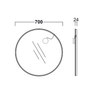 Simas Frame Зеркало круглое с металлической структурой 70 см