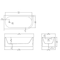 Devon&Devon Wave Sx Ванна из минерального литья пристенная, 176.5х82.5хh56см