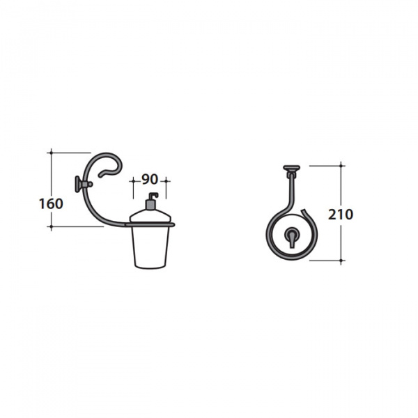 Globo Paestum Дозатор для жидкого мыла, подвесной, цвет: античный металл