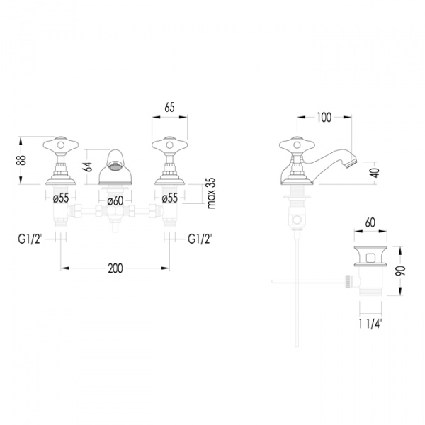 Devon&Devon White Rose Смеситель для биде, цвет: хром