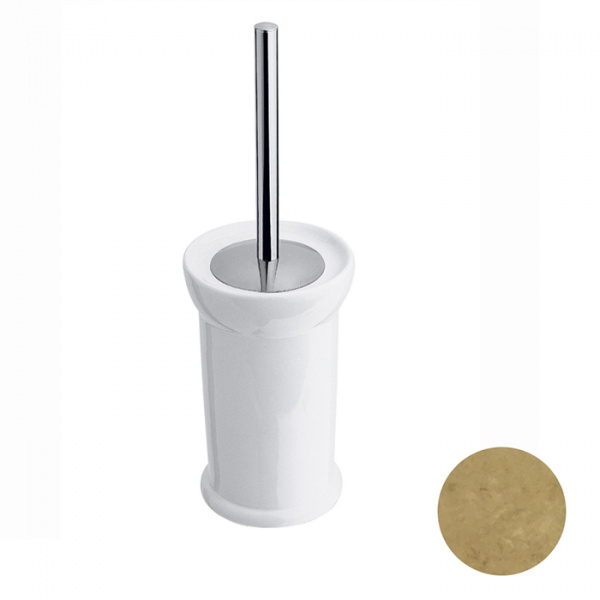 Nicolazzi Accessori Ёршик напольный, Цвет: натуральная латунь/белый