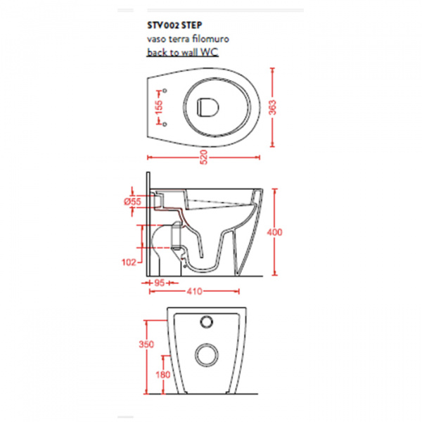 Artceram STEP  Унитаз напольный, приставной 36х51см., слив универсальный, с креплениями, с сиденьем, микролифт, цвет: белый