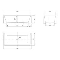 KNIEF Feel Ванна отдельностоящая 180х80х50 см, со сливом