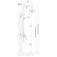 Carlo Frattini Elizabeth Chic Смеситель с душевой стойкой, верхним душем и душевым комплектом, ручки Swarovski, цвет: хром