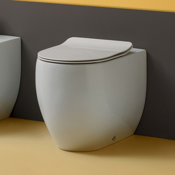 Kerasan Flo унитаз приставной 56см, цвет: белый, сиденье на выбор