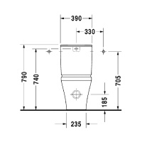 Duravit DuraStyle Унитаз моноблок пристенный 37х63см, с креплением,слив универсальный, цвет: белый
