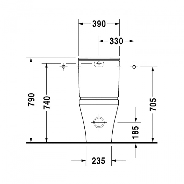 Duravit DuraStyle Унитаз моноблок пристенный 37х63см, с креплением,слив универсальный, цвет: белый