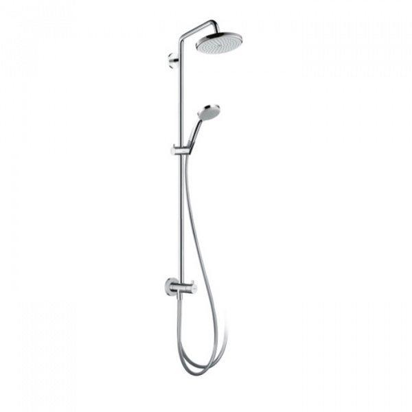Hansgrohe Croma Душевая система Showerpipe: верхний душ 220 1jet, ручной душ, штанга для душа, держатель, цвет: хром