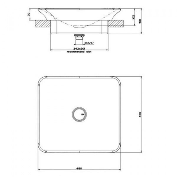 Gessi iSpa Раковина 49х45 см, без отв., с донным клапаном, цвет: белый