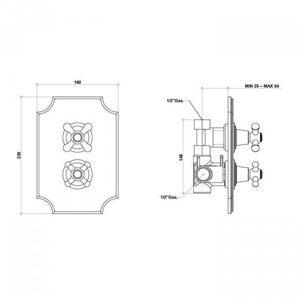 Смеситель термостатический  для душа Bongio Axel, цвет: хром
