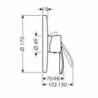 Axor Starck, Смеситель для душа,однорычажный, СМ, внешняя часть, цвет: хром