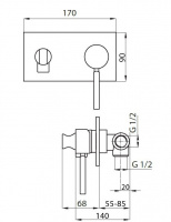 Встраиваемый смеситель с гигиеническим душем CEZARES APHRODITE-DIF