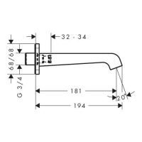 AXOR Citterio E, Излив на ванну, цвет: хром
