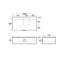 Simas Henges База под раковину подвесная 100x52xh27 см, с 1 ящиком, цвет: белый матовый
