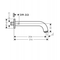 Hansgrohe Vernis Blend  Излив для ванны, цвет: матовый черный