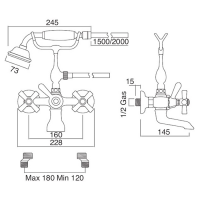 Sbordoni Deco Смеситель для ванны на 2 отверстия, цвет: черный никель