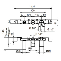 Fantini Внутренняя часть смесителя для душа, переключатель на 2 источника, 1/2&quot