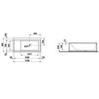 Laufen Kartell Ванна 170x86x44см, отдельностоящая, с слив-переливом с подсветкой, сисит. подъема, материал: композит