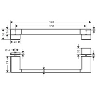 Hansgrohe AddStoris Ручка для двери душевой кабины, цвет: черный матовый