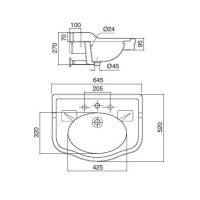 Sbordoni Palladio Раковина на металлической структуре 64,5х52хh76см, на 1 отв, цвет: белый/глянцевая латунь