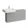 Laufen Kartell Тумба под раковину слева, 120х27х61см, с 1 дверцей и 2 створками, цвет: сланцево-серый