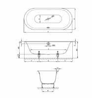Ванна стальная Bette (Бетте), 180х80 овальная , встраиваемая